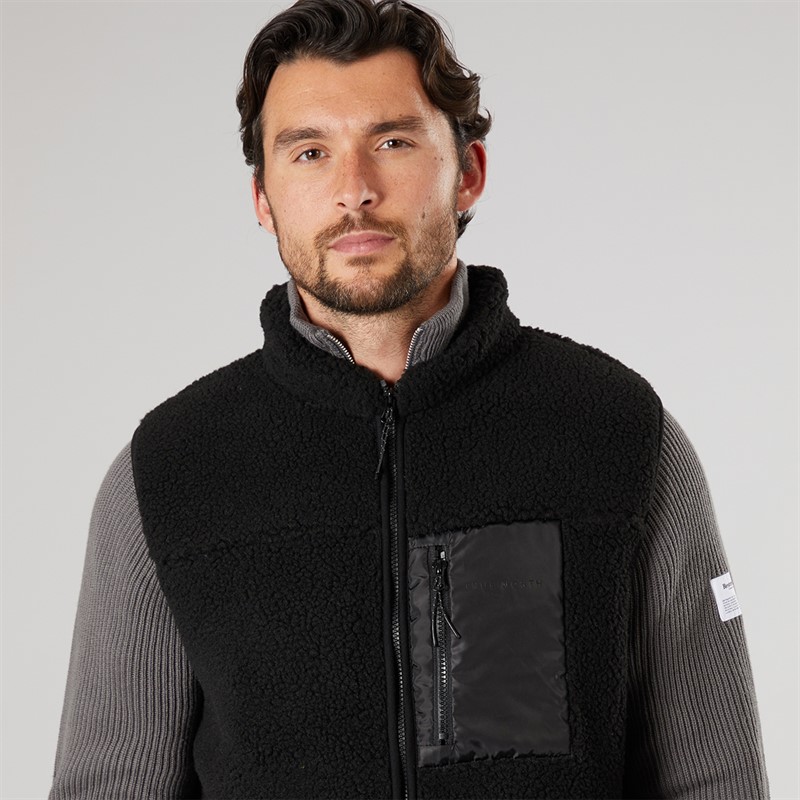 True North Mens Pile Vest Black