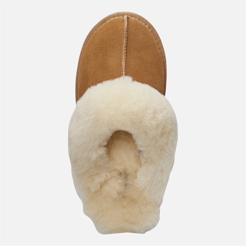 True North Womens Sheepskin Slippers Brown