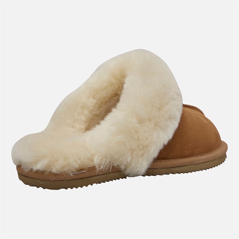 True North Womens Sheepskin Slippers Brown