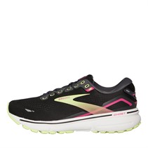 BROOKS Womens Ghost 15 Neutral Running Shoes Black/Ebony/Sharp Green