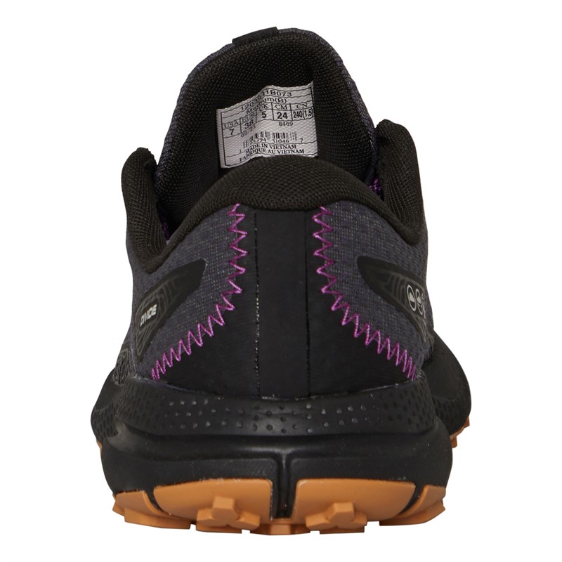 BROOKS Womens Divide 4 Gore-Tex Trail Running Shoes Black/Blackened Pearl/Purple