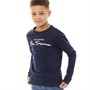 Ben Sherman Boys Tipped Cuff The Original BB Crew Sweatshirt Navy Blazer