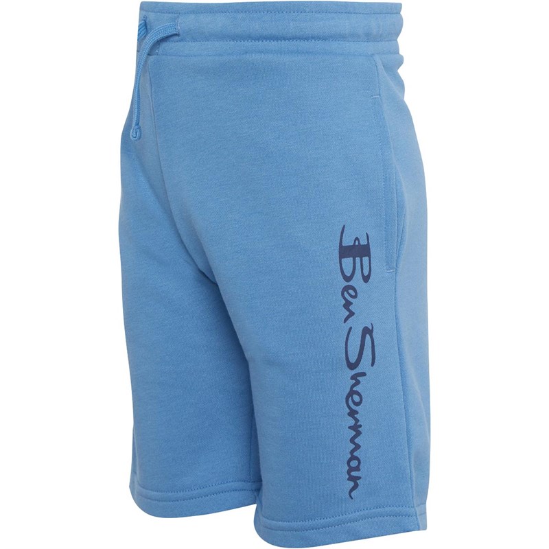 Ben Sherman Childrens Script LB Sweat Shorts Blue Heaven