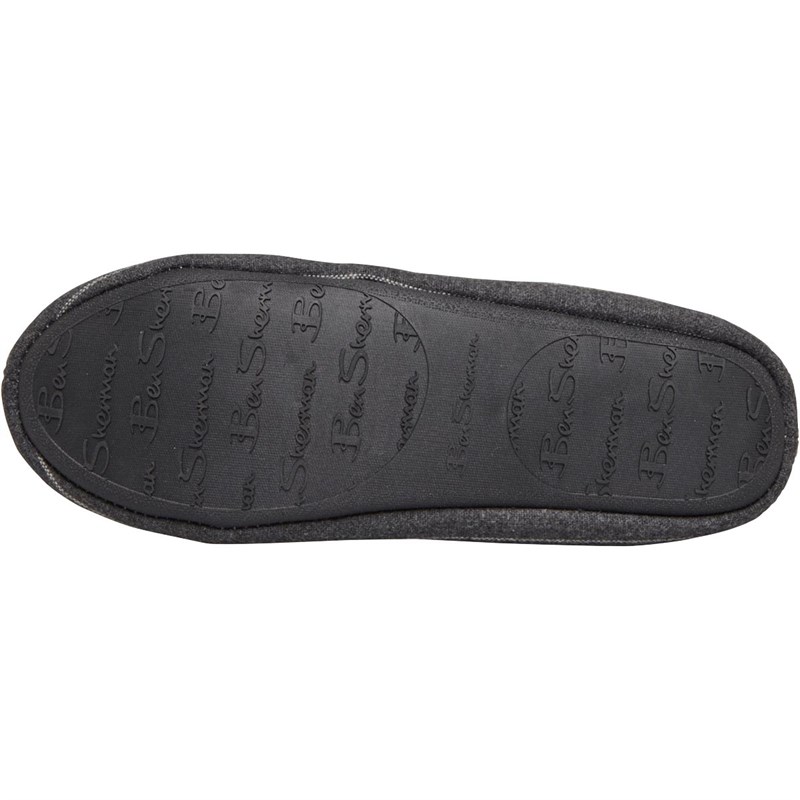Ben Sherman Mens Aman Moccasin Slippers Grey/Ecru
