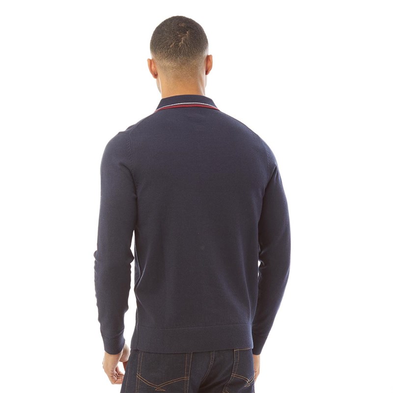 Ben Sherman Męskie Koszulki Polo z D?ugim R?kawem Granatowy