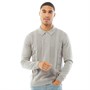 Ben Sherman Mens Long Sleeve Textured Knitted Polo Grey Marl