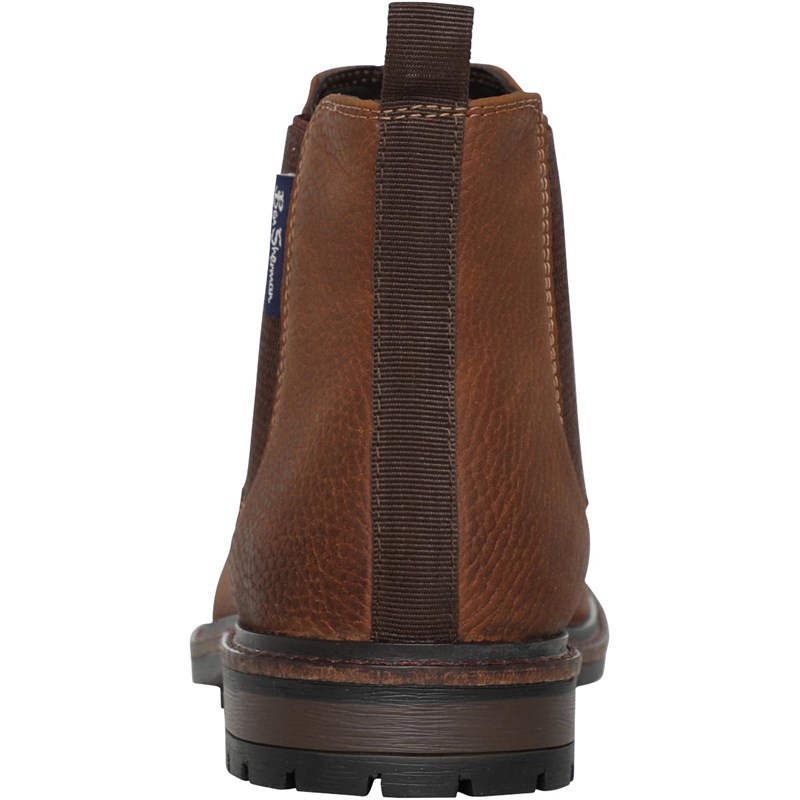 Ben Sherman Mens Vincent Chelsea Boots Caramel