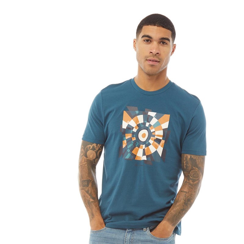 Ben Sherman T-Shirts Fractured Target Homme Bleu Mer