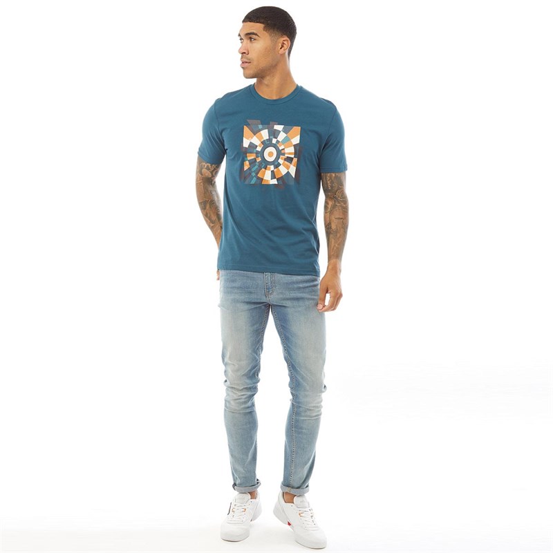 Ben Sherman T-Shirts Fractured Target Homme Bleu Mer