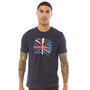 Ben Sherman Mens Smashed Guitar Union Jack T-Shirt Dark Navy