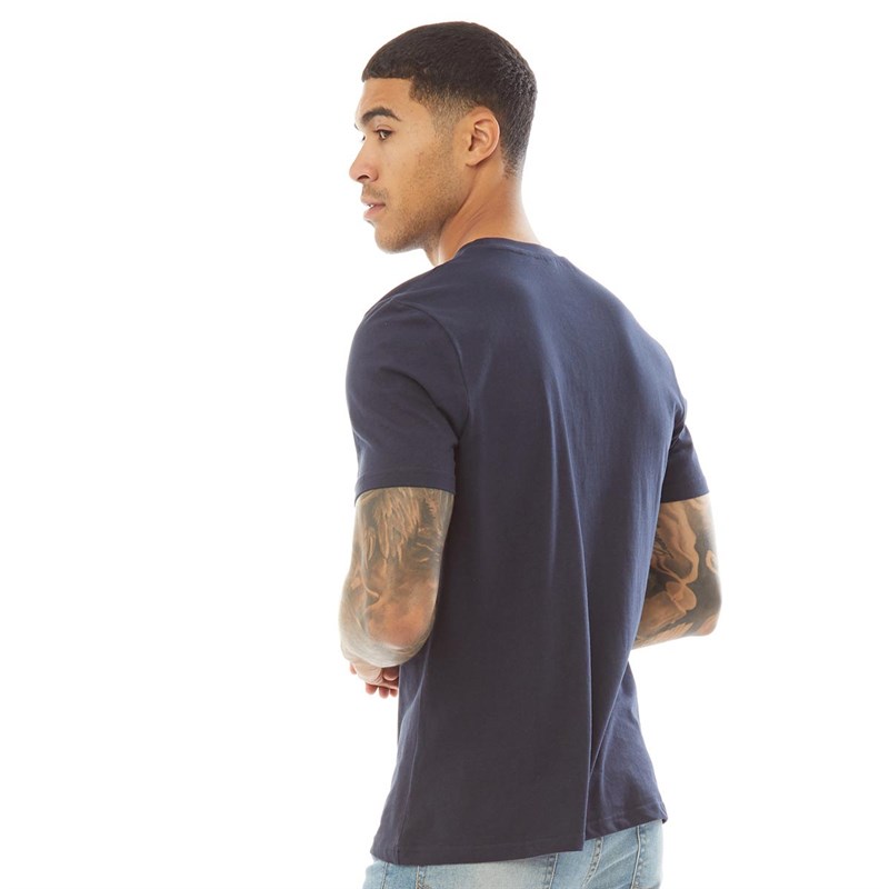 Ben Sherman Mens Paisley Logo T-Shirt Dark Navy