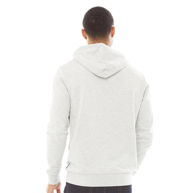 Ben Sherman Mens Cut And Sew Top Hoodie Light Grey Marl