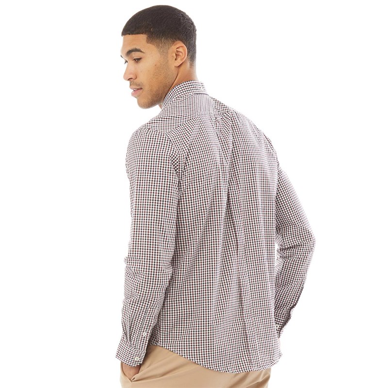 Ben Sherman Chemises à Manches Longues House Check Homme Bordeaux