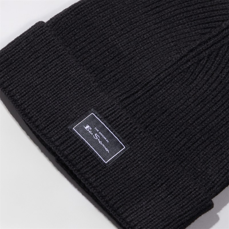 Ben Sherman Mens Chunky Rib Beanie Black