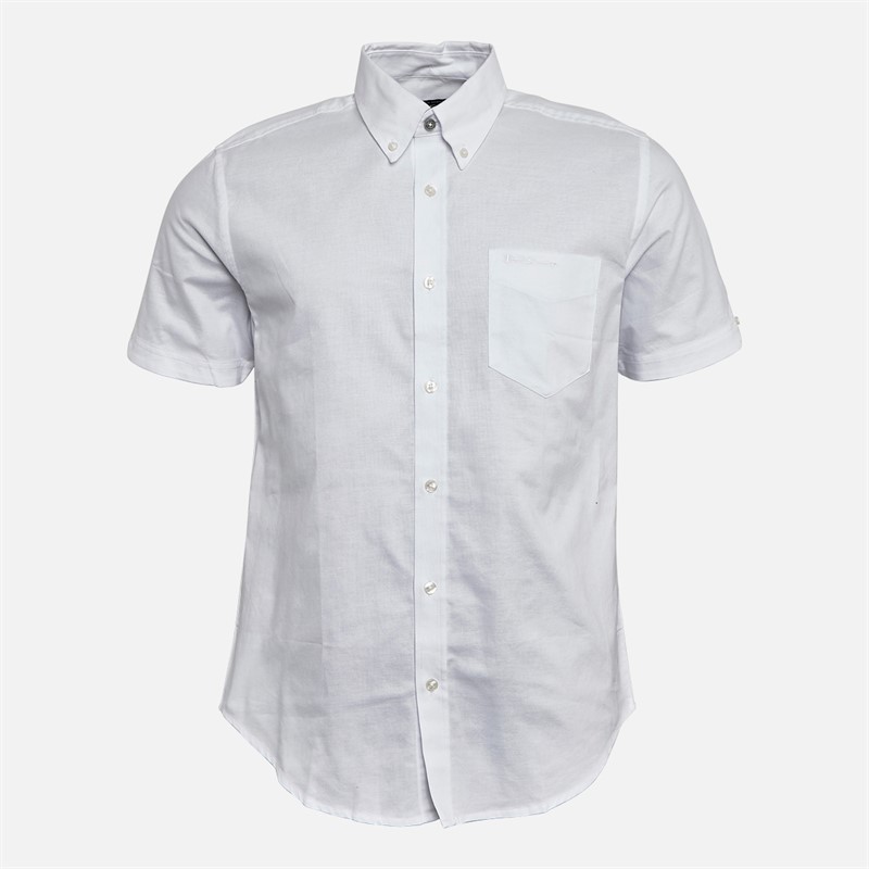 Ben Sherman Mens Short Sleeve Oxford Shirt White