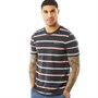 Ben Sherman Mens Collegiates Stripe T-Shirt Midnight