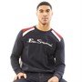 Ben Sherman Mens Cut And Sew Shoulder Crew Sweatshirt Dark Navy