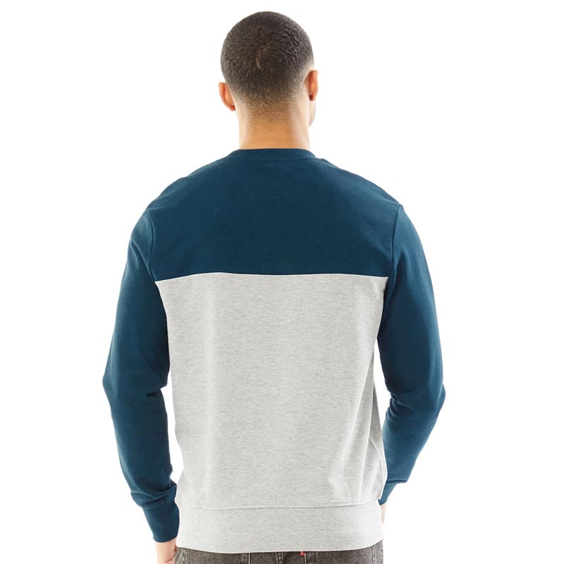 Ben Sherman Mens Sports Logo Sweatshirt Sea