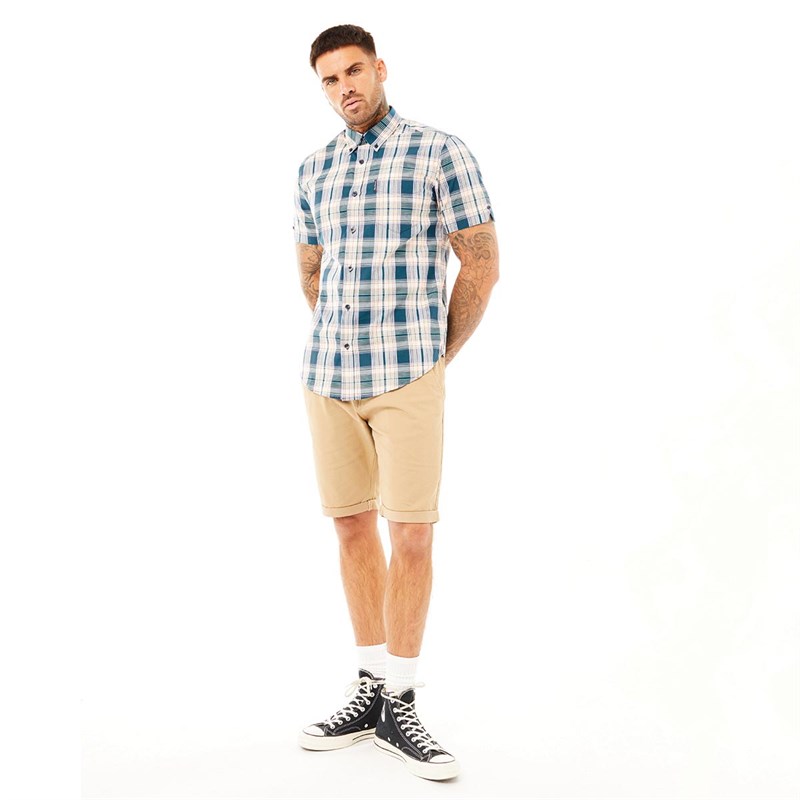 Ben Sherman Herre Linear Skjorter med korte ærmer Flerfarvet Ternet