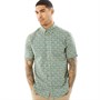 Ben Sherman Herre Retro Printed Skjorter med korte ærmer Grøn