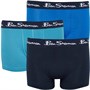 Ben Sherman Drenge 3X Waterfall Boxer shorts Blå