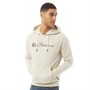 Ben Sherman Męskie Large Logo Bluzy z kapturami Ecru Margielowy
