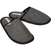 Ben Sherman Mens La Bastide Mule Slippers Grey Tonal Check
