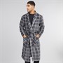 Ben Sherman Mens Wilder Fleece Robe Charcoal/Ivory Check