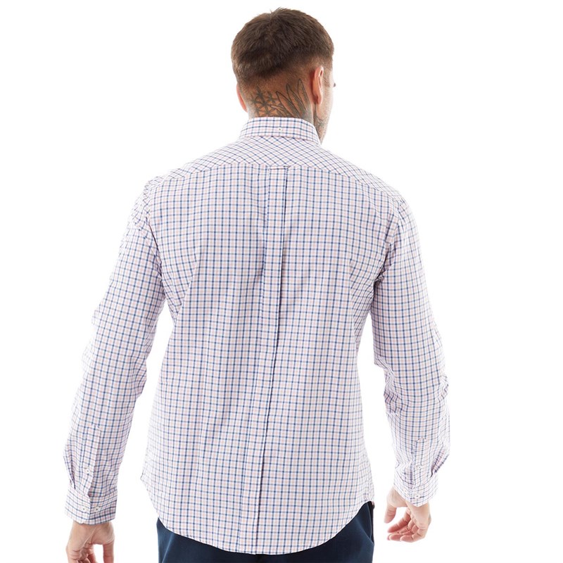 Ben Sherman Mens Col House Check Long Sleeve Shirt Light Pink
