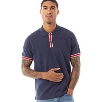 Ben Sherman Mens Collar Interest Polo Dark Navy
