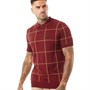 Ben Sherman Polos à manches courtes Jacquard Check Homme Brique Rouge