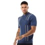 Ben Sherman Mens Minimal Mod Stripe Polo Blue Denim