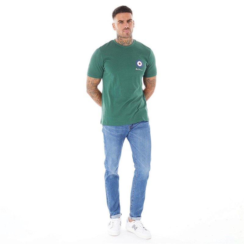 Ben Sherman Mens Chest Target T-shirt Trekking Green