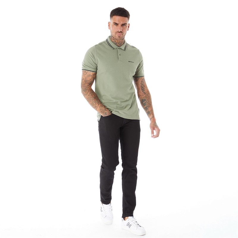 Ben Sherman Herre Twin Tipped Kortærmet poloer Lys Khaki