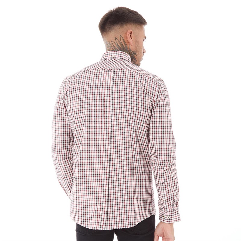 Ben Sherman Mens Long Sleeve House Check Shirt Ivory