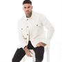 Ben Sherman Chemises à Manches Longues Twill Cotton Patch Homme Ivoire
