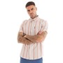 Ben Sherman Mens Block Stripe Shirt Dark Pink
