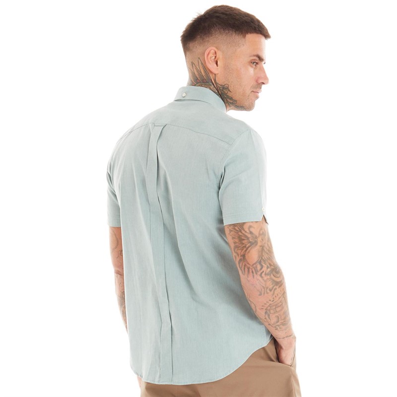 Ben Sherman Mens Short Sleeve Oxford Shirt Jade