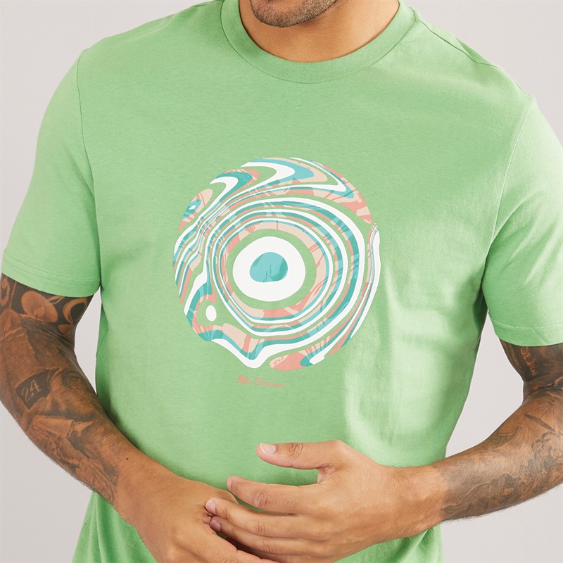 Ben Sherman Herre Trippy Target T-shirts Grøn