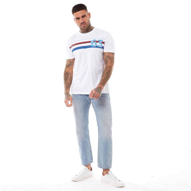 Ben Sherman Mens 1963 Retro Stripe T-Shirt White