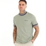 Ben Sherman Mens Pique Ringer T-Shirt Pale Khaki