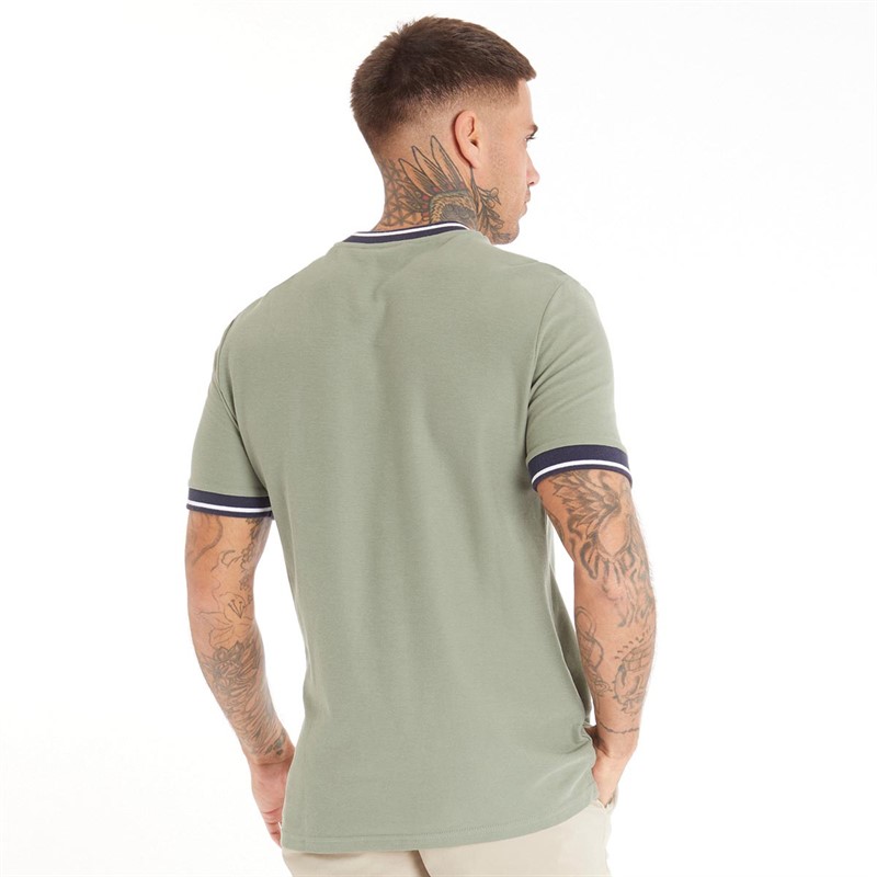 Buy Ben Sherman Mens Pique Ringer T-Shirt Pale Khaki