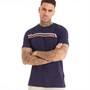 Ben Sherman Mens Printed Chest Stripe T-Shirt Marine