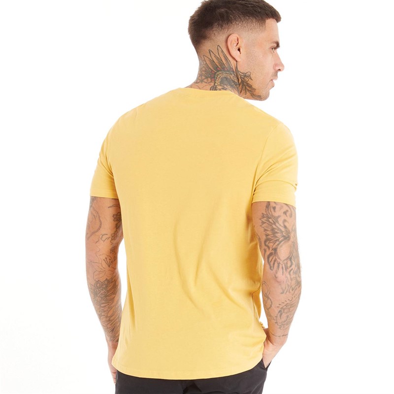 Ben Sherman Mens Printed Chest Stripe T-Shirt Butter Scotch