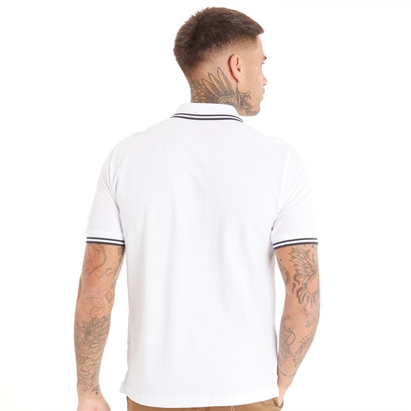 Ben Sherman Mens Twin Tipped Polo White