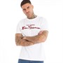 Ben Sherman Mens Flocked Large Logo T-Shirt White