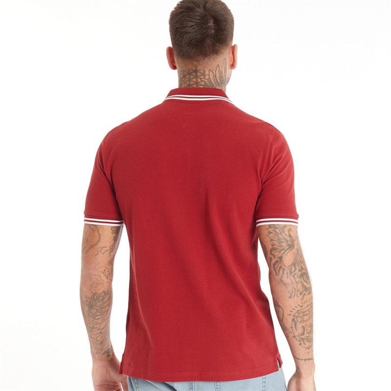 Ben Sherman Mens Twin Tipped Polo Red