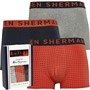 Ben Sherman Mens Jair Three Pack Trunks Grey Marl/Ginger Print/Salute