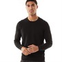 Ben Sherman Mens Textured Crew Neck Sweatshirt Black