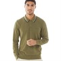Ben Sherman Mens Tipped Knit Polo Neck Jumper Hemp
